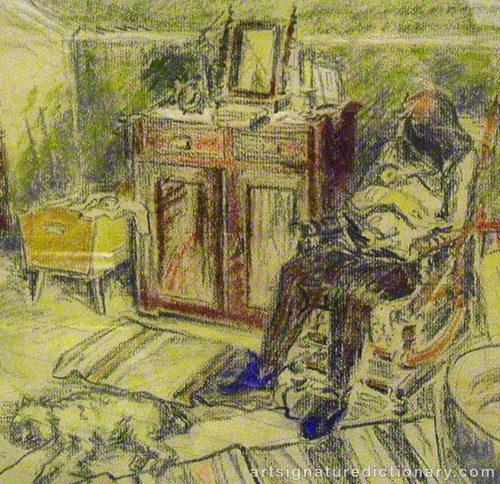 Close-up details showing Eric HALLSTRÖM signature forgery characteristics