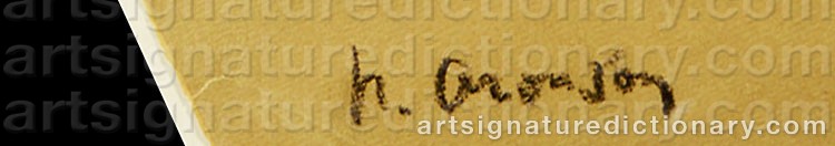 Authentic signature by Naum ARONSON on  artwork