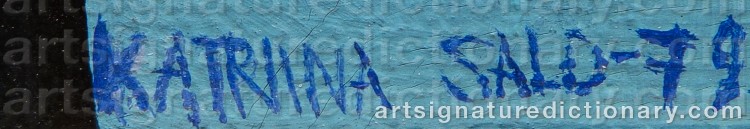 Authentic signature by Katriina SALO on Painting/Watercolour artwork
