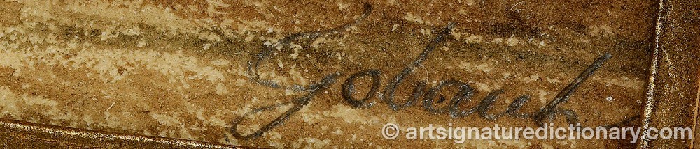 Authentic signature by GOBACH on  artwork