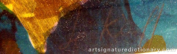 Authentic signature by Linda LE KINFF on  artwork