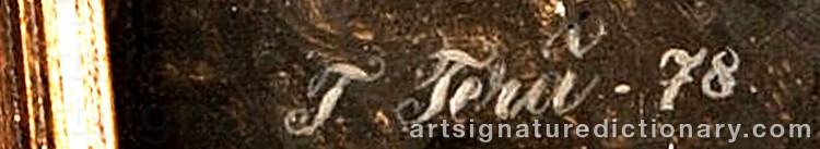 Authentic signature by Teppo TERÄ on Painting/Watercolour artwork
