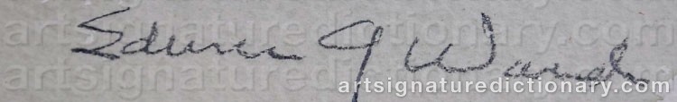 Authentic signature by Edwin John WARD on  artwork