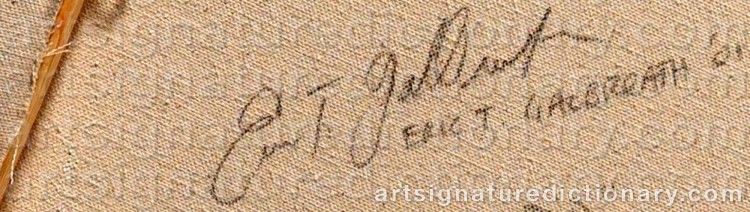 Authentic signature by Eric T. GALBREATH on  artwork