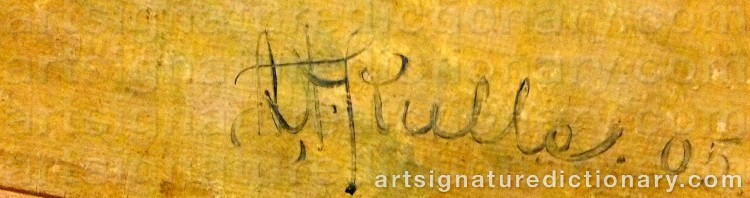 Authentic signature by Axel Theodor KULLE on artwork