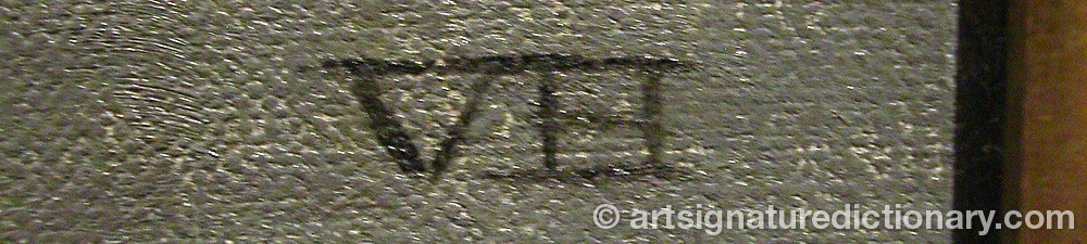 Authentic signature by Vilhelm HAMMERSHØI on  artwork