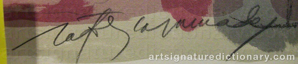 Authentic signature by Albert Rafols CASAMADA on  artwork