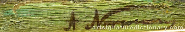Authentic signature by Adelsteen NORMANN on Painting/Watercolour artwork