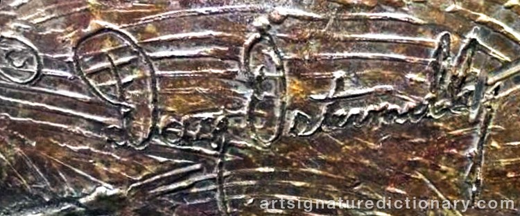 Authentic signature by Dan OSTERMILLER on Sculpture artwork