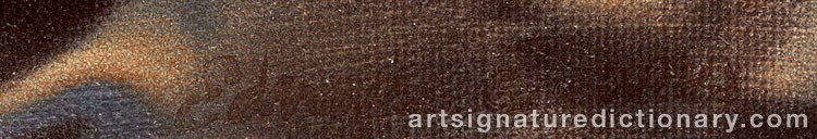 Authentic signature by Edward EVANS on  artwork