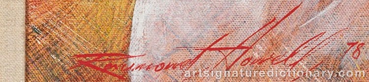Authentic signature by Raymond HOWELL on Painting/Watercolour artwork