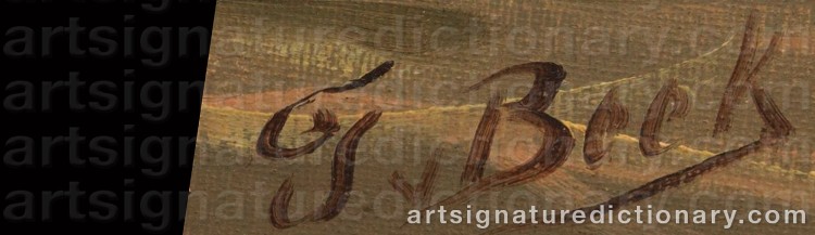 Authentic signature by Theodor Van Der BEEK on  artwork