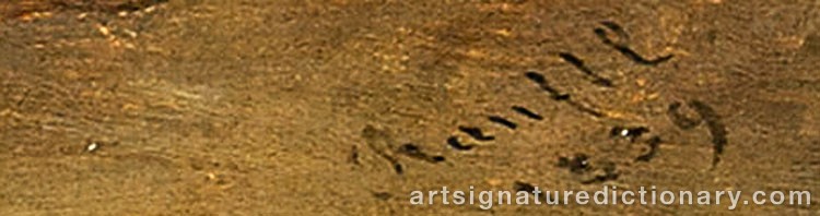 Authentic signature by Johann Mathias RANFTL on  artwork