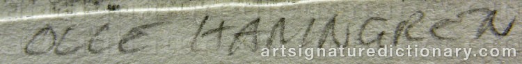 Authentic signature by Olle HAMNGREN on  artwork