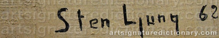 Authentic signature by Sten LJUNG on  artwork