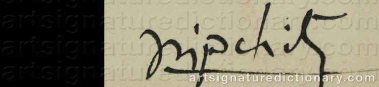 Signature by Jacques LIPCHITZ