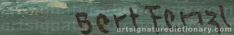 Authentic signature by Bert FENZL on  artwork