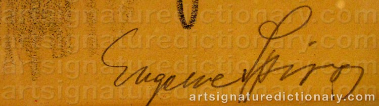 Authentic signature by Eugen SPIRO on  artwork