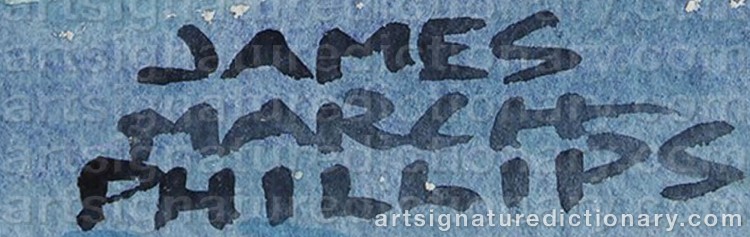 Authentic signature by James March PHILLIPS on Painting/Watercolour artwork