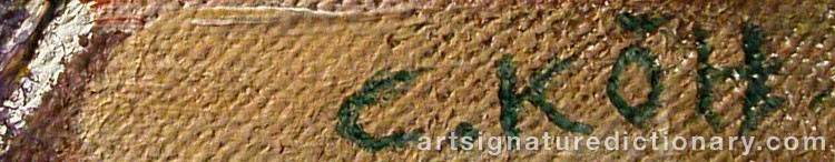 Authentic signature by Carl ‘C. Köh.’ KÖHLER on  artwork