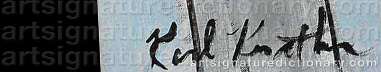 Authentic signature by Otto Karl KNATHS on  artwork