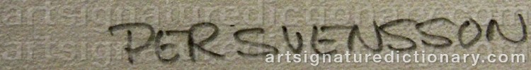Authentic signature by Per SVENSSON on  artwork