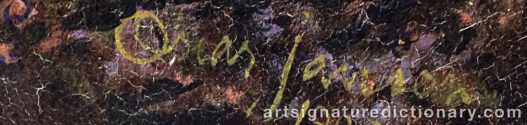 Authentic signature by Oscar JANSON on  artwork