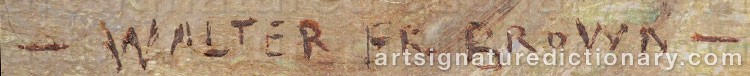 Authentic signature by Walter Francis BROWN on  artwork