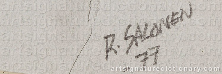 Authentic signature by Risto SALONEN on artwork