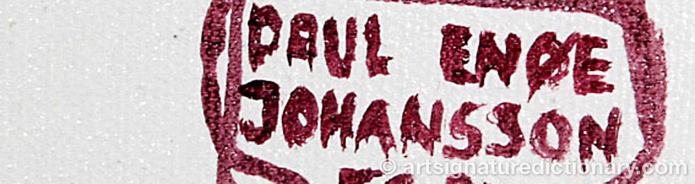 Authentic signature by Paul Enøe JOHANSSON on artwork