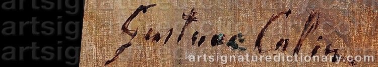 Authentic signature by Gustave Henri COLIN on artwork