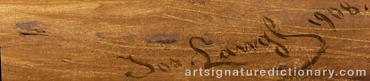 Authentic signature by Josef LANGL on artwork