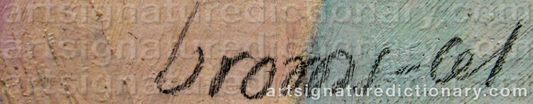 Authentic signature by Arvid BROMS on Painting/Watercolour artwork