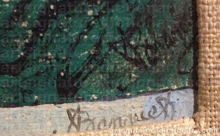 Authentic signature by Alphonse BENQUET on  artwork