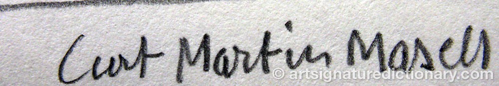 Authentic signature by Curt Martin MASELL on  artwork