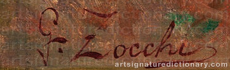 Authentic signature by Guglielmo ZOCCHI on artwork
