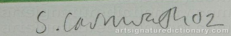 Authentic signature by Squeak Carnwath (1947 CARNWATH on Drawing/Graphic/Print artwork