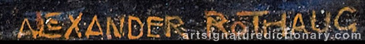 Authentic signature by Alexander ROTHAUG on  artwork