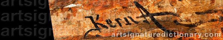 Authentic signature by Hermann Armin KERN on artwork