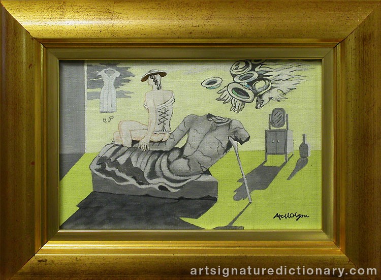 Close-up details showing Axel OLSON signature forgery characteristics