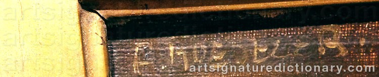 Authentic signature by August ROESELER on  artwork