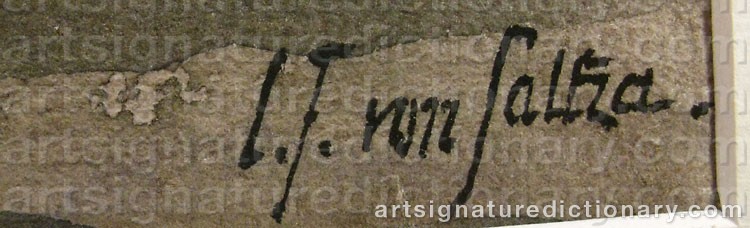 Authentic signature by Carl Fredrik Von SALTZA on  artwork