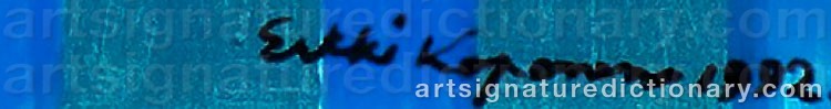 Authentic signature by Erkki KOPONEN on artwork