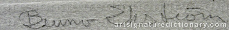 Authentic signature by Bruno EKSTRÖM on  artwork