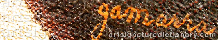 Authentic signature by Jose GAMARRA on artwork