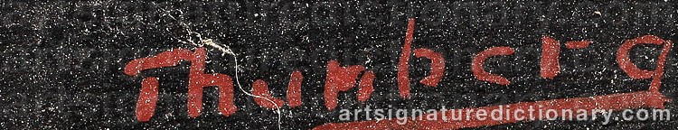Authentic signature by Thorsten THUNBERG on  artwork