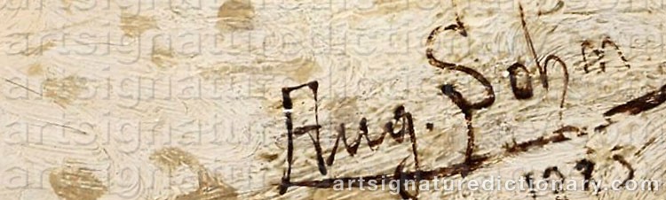 Authentic signature by August Wilhelm SOHN on  artwork