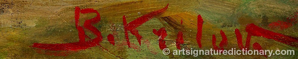 Authentic signature by Boris KRYLOV on  artwork