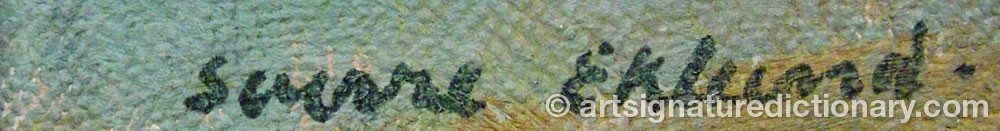 Authentic signature by Sverre EKLUND on  artwork