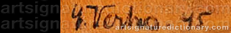 Authentic signature by Yrjö VERHO on  artwork